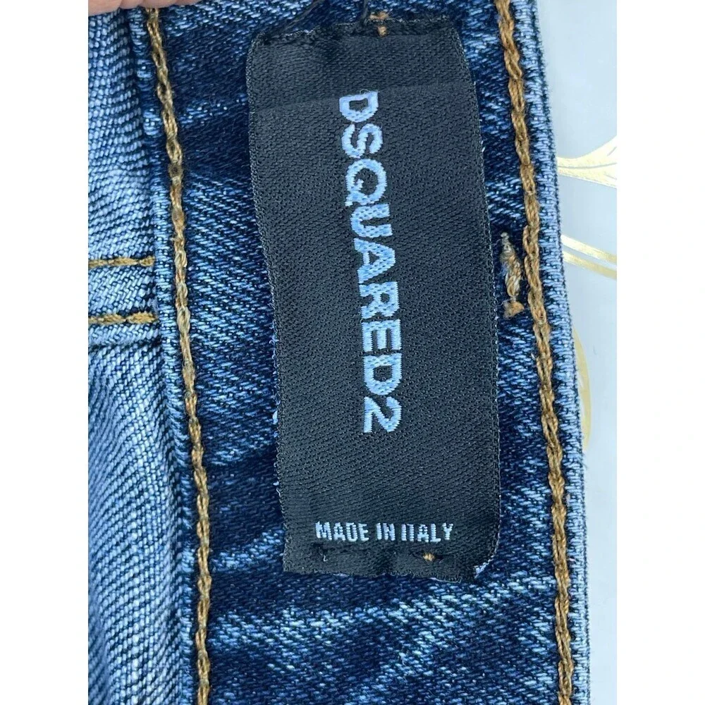 DSQUARED2 Cool Guy Distressed Jeans Sz 32 Frayed Hem Italian Designer Grunge